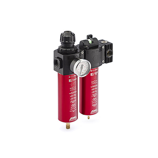 E/32-C - Gruppo - Filtro regolatore + Microfiltro disoleatore + Flangia prelievo aria della serie E-TECH - 2 Staffe - Ani - AH117308 E/32-C - Gruppo - Filtro regolatore + Microfiltro disoleatore + Flangia prelievo aria della serie E-TECH - 2 Staffe - Ani - AH117308